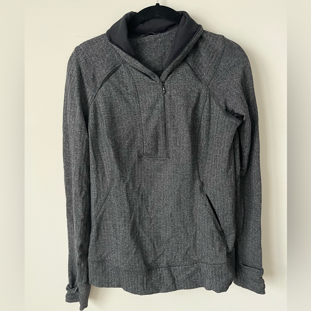 LULULEMON Think Fast Pullover Sweater Quarter Zip Size 10